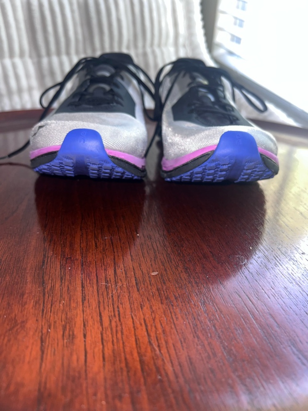 On Running Women's Sneakers in Grey with Black and colorful Details - Picture 9 of 12